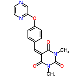 1,3-dimethyl-5-{[4-(2-pyrazinyloxy)phenyl]methylene}-2,4,6(1H,3H,5H)-pyrimidinetrione Structure