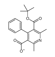 2,6-dimethyl-5-[(2-methylpropan-2-yl)oxycarbonyl]-4-phenylpyridine-3-carboxylate结构式