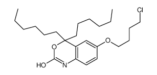 6-(4-chlorobutoxy)-4,4-dihexyl-1H-3,1-benzoxazin-2-one Structure