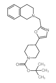 tert-butyl 4-(2-((3,4-dihydroisoquinolin-2(1H)-yl)methyl)oxazol-5-yl)piperidine-1-carboxylate Structure