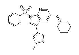 5-(cyclohexylidenemethyl)-3-(1-methyl-1H-pyrazol-4-yl)-1-(phenylsulfonyl)-1H-pyrrolo[2,3-b]pyridine Structure