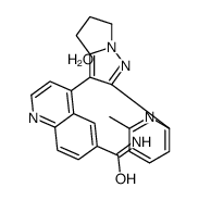 4-[2-(6-methylpyridin-2-yl)-5,6-dihydro-4H-pyrrolo[1,2-b]pyrazol-3-yl]quinoline-6-carboxamide,hydrate结构式