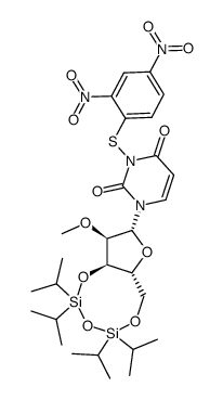 3',5'-O-1,1,3,3-tetraisopropyldisiloxyl-2'-O-methyl-3-N-(2,4-dinitrobenzene)sulfenyluridine Structure