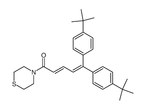 (E)-5,5-Bis(4-tert-butylphenyl)-1-(thiomorpholino)penta-2,4-dien-1-one结构式