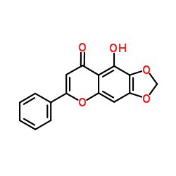 9-羟基-6-苯基-8H-[1,3]二氧戊环并[4,5-g]苯并吡喃-8-酮结构式