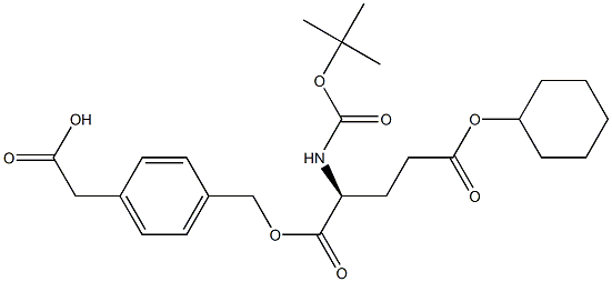 Boc-L-Glu(OcHx)-O-CH2-phi-CH2-COOH Structure