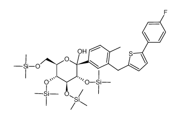 2-{3-[[5-(4-氟苯基)-2-噻吩基]甲基]-4-甲基苯基}-3,4,5-三-三甲硅氧基-6-三甲基硅氧基甲基-四氢-2H-吡喃-2-醇结构式