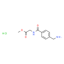 methyl 2-{[4-(aminomethyl)phenyl]formamido}acetate hydrochloride Structure