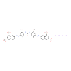 tetrasodium 7,7'-[carbonylbis[imino(5-methoxy-2-methyl-4,1-phenylene)azo]]bis(naphthalene-1,3-disulphonate) Structure