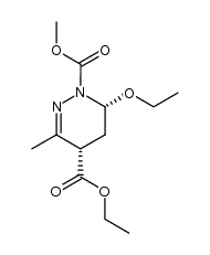 6-ethoxy-4-ethoxycarbonyl-1-methoxycarbonyl-3-methyl-1,4,5,6-tetrahydropyridazine结构式