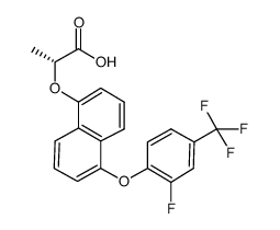 (R)-α-(5-(2-fluoro-4-trifluoromethyl-phenoxy)-naphthalen-1-yl-oxy)propionic acid Structure