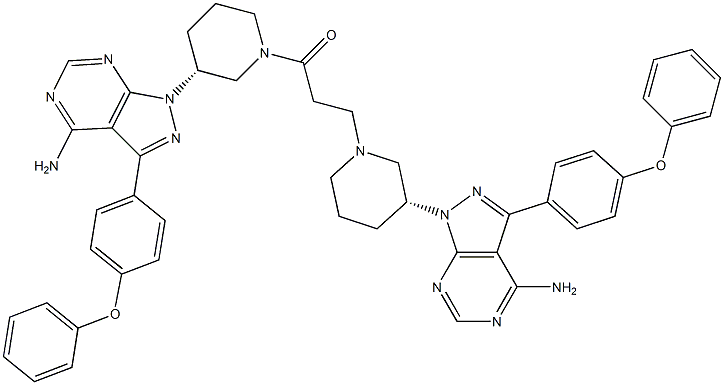 1,3-Bis((R)-3-(4-amino-3-(4-phenoxyphenyl)-1H-pyrazolo[3,4-d]pyrimidin-1-yl)piperidin-1-yl)propan-1-one(IbrutinibImpurity) Structure