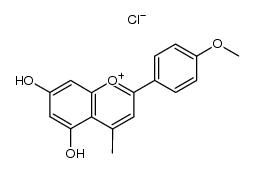 4'-methoxy-4-methyl-5,7-dihydroxyflavinium chloride结构式