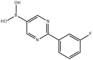 (2-(3-fluorophenyl)pyrimidin-5-yl)boronic acid结构式