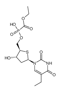 4'-thio-5-ethyl-2'-deoxyuridine 5'-ethoxycarbonylphosphonate Structure