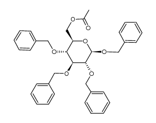 benzyl 6-O-acetyl-2,3,4-tri-O-benzyl-β-D-glucopyranoside结构式