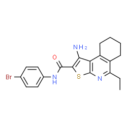 1-amino-N-(4-bromophenyl)-5-ethyl-6,7,8,9-tetrahydrothieno[2,3-c]isoquinoline-2-carboxamide structure