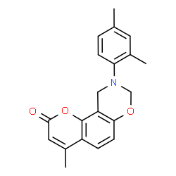 9-(2,4-Dimethylphenyl)-4-methyl-9,10-dihydro-2H,8H-chromeno[8,7-e][1,3]oxazin-2-one Structure