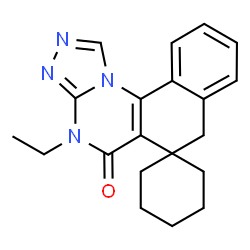 4-ethyl-5-oxo-4,5,6,7-tetrahydrospiro(benzo[h][1,2,4]triazolo[4,3-a]quinazoline-6,1'-cyclohexane)结构式