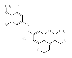 Benzenamine,N,N-bis(2-chloroethyl)-4-[[(3,5-dibromo-4-methoxyphenyl)imino]methyl]-2-ethoxy-,hydrochloride (1:1) Structure