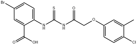 5-bromo-2-[[[[(4-chloro-3-methylphenoxy)acetyl]amino]thioxomethyl]amino]-benzoic acid Structure