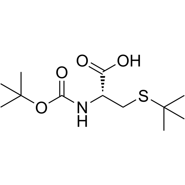 N-叔丁氧羰基-S-叔丁基-L-半胱氨酸结构式