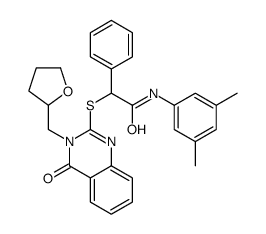 N-(3,5-dimethylphenyl)-2-[4-oxo-3-(oxolan-2-ylmethyl)quinazolin-2-yl]sulfanyl-2-phenylacetamide Structure