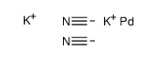 dipotassium bis(cyano-C)palladate(2-) structure