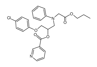 Nicotinic acid 1-(4-chloro-phenoxymethyl)-2-(phenyl-propoxycarbonylmethyl-amino)-ethyl ester Structure