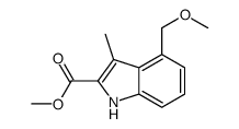 methyl 4-(methoxymethyl)-3-methyl-1H-indole-2-carboxylate Structure