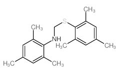 Benzenamine,2,4,6-trimethyl-N-[[(2,4,6-trimethylphenyl)thio]methyl]- structure