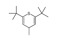 2,6-ditert-butyl-4-methyl-4H-thiopyran结构式