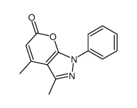 3,4-dimethyl-1-phenylpyrano[2,3-c]pyrazol-6-one结构式