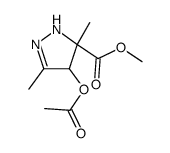 methyl 4-acetoxy-3,5-dimethyl-4,5-dihydro-1H-pyrazole-5-carboxylate结构式