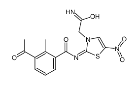 2-(2-(2-Methylbenzoylimino)-5-nitro-4-thiazolin-3-yl)diacetamide Structure