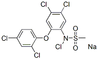 sodium chloro-N-[4,5-dichloro-2-(2,4-dichlorophenoxy)phenyl]methanesulphonamidate结构式