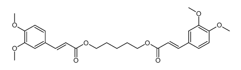 (E)-3-(3,4-Dimethoxy-phenyl)-acrylic acid 5-[(E)-3-(3,4-dimethoxy-phenyl)-acryloyloxy]-pentyl ester Structure