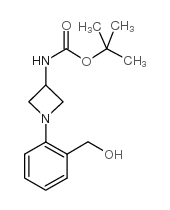 [1-(2-羟基甲基-苯基)-氮杂啶-3-基]-氨基甲酸叔丁酯结构式