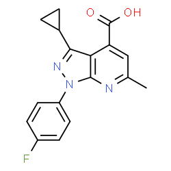 3-Cyclopropyl-1-(4-fluorophenyl)-6-methyl-pyrazolo[3,4-b]pyridine-4-carboxylic acid picture