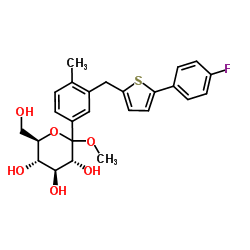 甲基 1-C-[3-[[5-(4-氟苯基)-2-噻吩基]甲基]-4-甲基苯基]-D-吡喃葡萄糖苷结构式