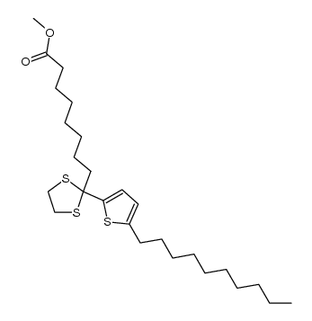 methyl 8-(2-(5-decylthiophen-2-yl)-1,3-dithiolan-2-yl)octanoate结构式