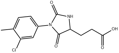 3-[1-(3-chloro-4-methylphenyl)-2,5-dioxoimidazolidin-4-yl]propanoic acid Structure