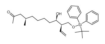 (3R,4R,9R)-3-[((tert-butyldiphenylsilyl)oxy)methyl]-4-hydroxy-9-methyl-1-dodecen-11-one结构式