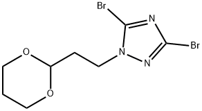 3,5-二溴-1-[2-(1,3-二噁烷-2-基)乙基]-1H-1,2,4-三唑结构式