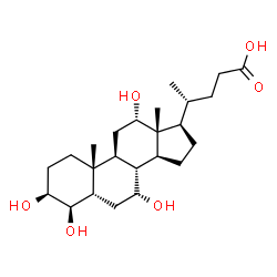 3b,4b,7a,12a-Tetrahydroxy-5b-cholanoic acid结构式