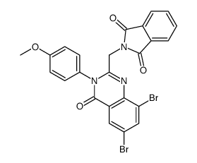 2-[[6,8-dibromo-3-(4-methoxyphenyl)-4-oxoquinazolin-2-yl]methyl]isoindole-1,3-dione结构式