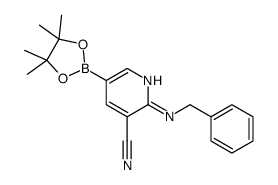 2-(benzylamino)-5-(4,4,5,5-tetramethyl-1,3,2-dioxaborolan-2-yl)pyridine-3-carbonitrile Structure