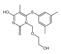 6-(3,5-dimethylphenyl)sulfanyl-1-(2-hydroxyethoxymethyl)-5-methyl-2-sulfanylidenepyrimidin-4-one结构式