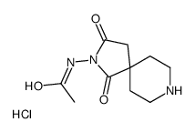 N-(1,3-Dioxo-2,8-diazaspiro[4.5]dec-2-yl)acetamide hydrochloride (1:1) Structure