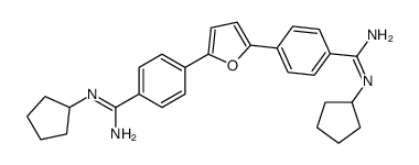 N'-cyclopentyl-4-[5-[4-(N'-cyclopentylcarbamimidoyl)phenyl]furan-2-yl]benzenecarboximidamide结构式